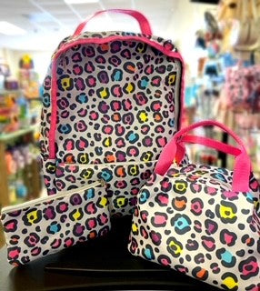 Neon Leopard: 3Pc Backpack Bundle