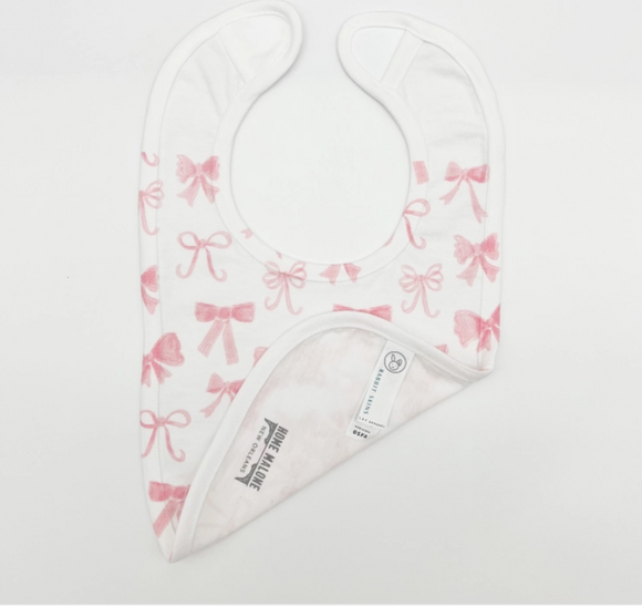 Pink Bows Baby Bib