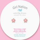 Pink Fancy Flower Cutie Clip On Earrings-2
