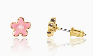 Pink Fancy Flower Cutie Stud Earrings