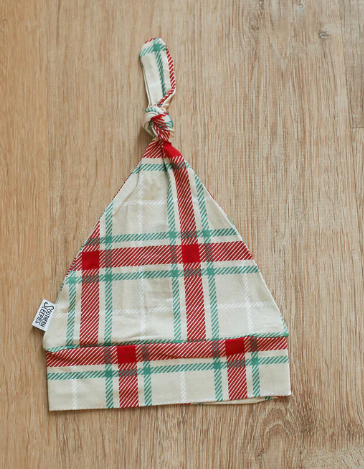 Holiday Plaid Bamboo Knotted Hat