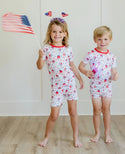 Red White & Blue Snocone Bamboo 2pc PJ Short Set