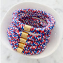 Patriotic Gold Barrel Heishi Bracelet-1
