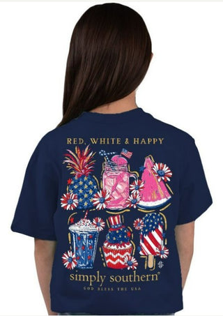 Red, White, & Happy TShirt (Short Sleeve):