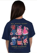 Red, White, & Happy TShirt (Short Sleeve):-1