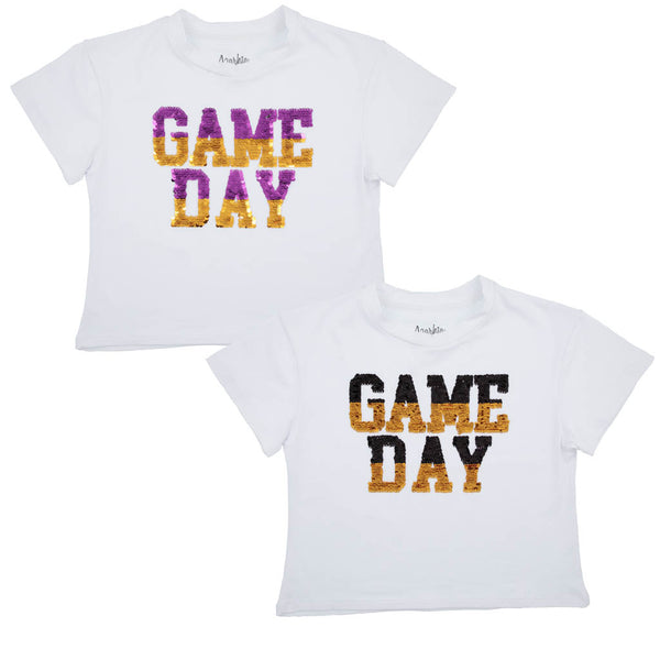 Game day Flip Sequin Boxy Tshirt: