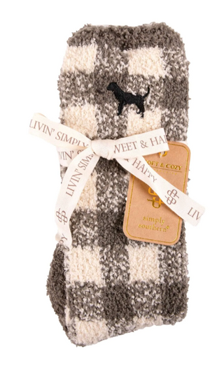 Buy plaid-grey-puppy Comfy &amp; Cozy Socks: