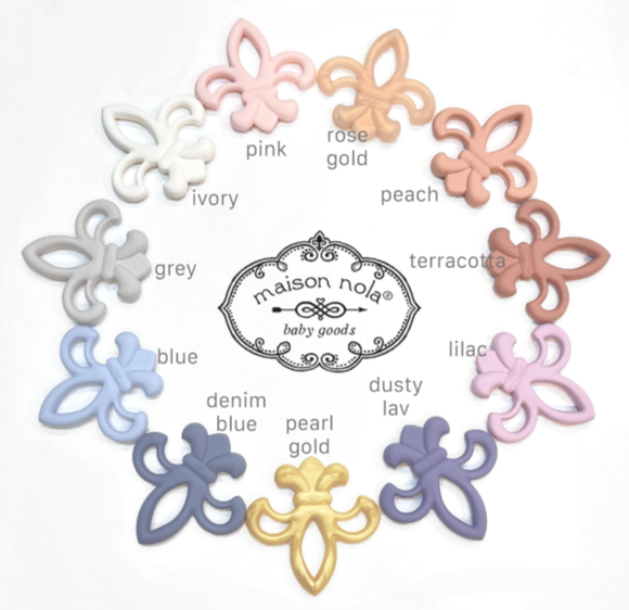Louisiana-Theme Teether: Ivory Fleur De Lis
