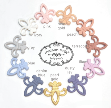 Louisana-Theme Teether: Dusty Lavender Fleur De Lis