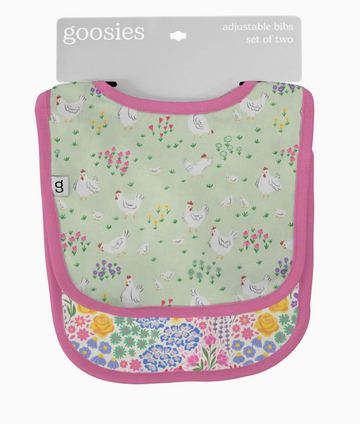 Spring Chickens Bamboo Bib (Set of 2)