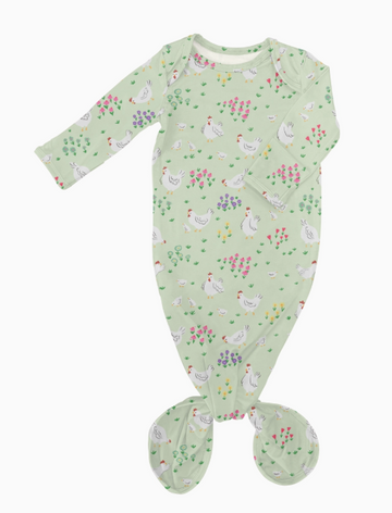 Spring Chickens Bamboo Knotted Gown (0-3M)