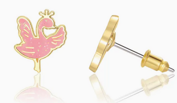 Sparkly Swan Cutie Stud Earrings