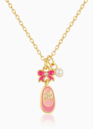 Sweet Petite Necklace: Crystal Ballet Shoe