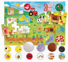 Montessori Tactile Farm Puzzle - 0