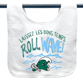 Tulane: Roll Wave Baby Bib