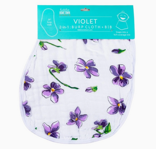 2-in-1 Burp Cloth + Bib: Violet