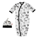 Animal Safari Magnetic Gown & Hat: NB-3M