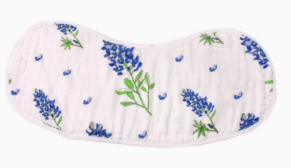 2-in-1 Burp Cloth + Bib: Bluebonnet