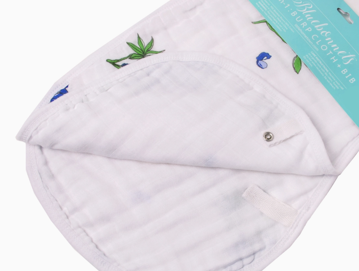 2-in-1 Burp Cloth + Bib: Bluebonnet