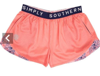 Cheer Shorts: Coral with Scallop Print Trim