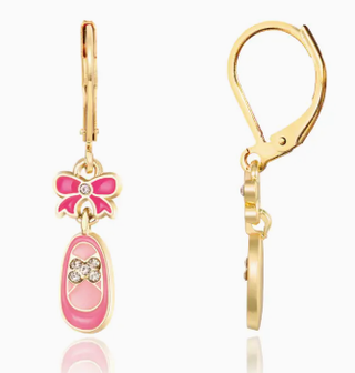 Crystal Ballet Shoes Lever Back Earrings