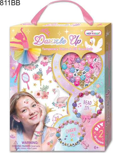 Dazzle Up Temporary Tattoo & DIY Beads, Ballerina Beauties