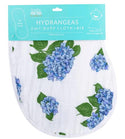 2-in-1 Burp Cloth + Bib: Hydrangeas