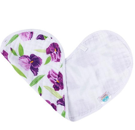 2-in-1 Burp Cloth + Bib: Irises