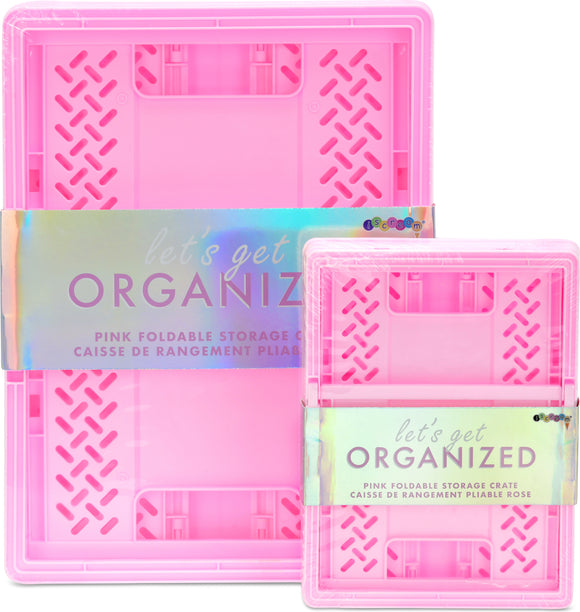 Large Pink Foldable Storage Crate