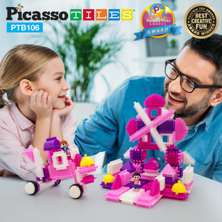 Bristle Tiles: 106 pc Pink Castle Set