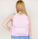 Solid Nylon Backpack: Pink