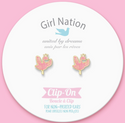 Sparkly Swan Cutie Clip On Earrings