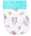 2-in-1 Burp Cloth + Bib: Texas Girl-1