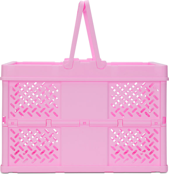 Pink Foldable Storage Crate Large