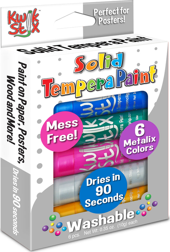 Kwikstix Tempera Paint  6 Metalix Colors