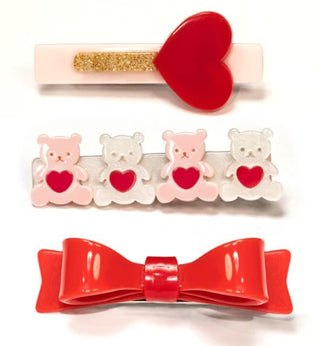 Buy red Cute Bears Alligator Clips - Set Of 3