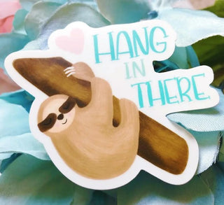 Hang in There Sloth Vinyl Sticker