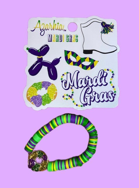 Mardi Gras King Cake Bracelets
