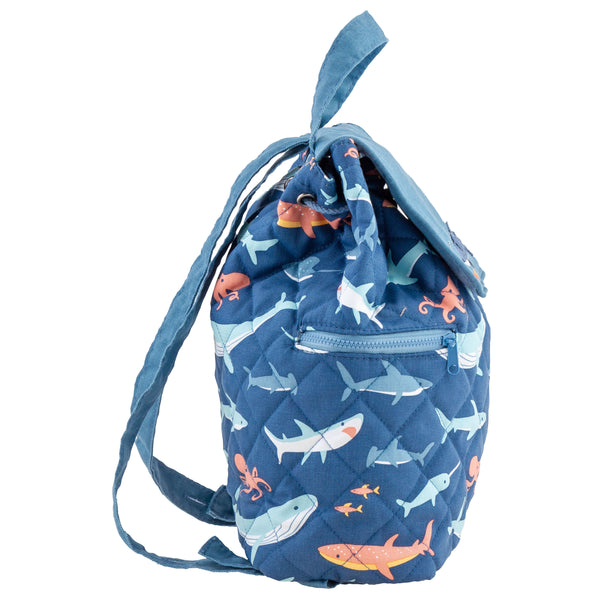 Quilted Backpack: Shark