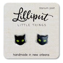Spooky Black Cat Earrings-1