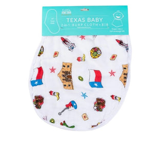 2-in-1 Burp Cloth + Bib: Texas Baby