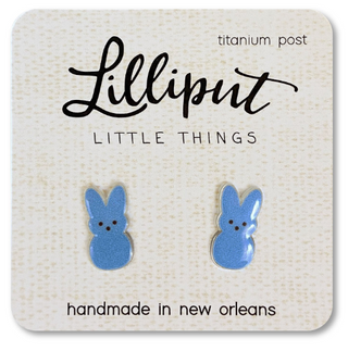 Marshmallow Bunny Earring: Blue