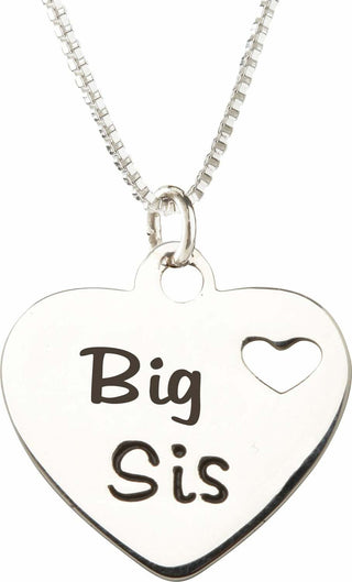 Sterling Silver Big Sis Heart Necklace (BCN-Big Sis-Heart)