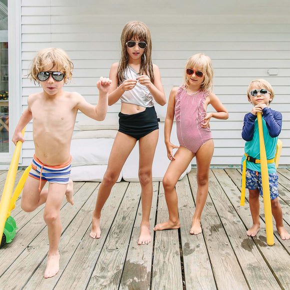 Hipsterkid Aviator Sunglasses - Black, 3-6