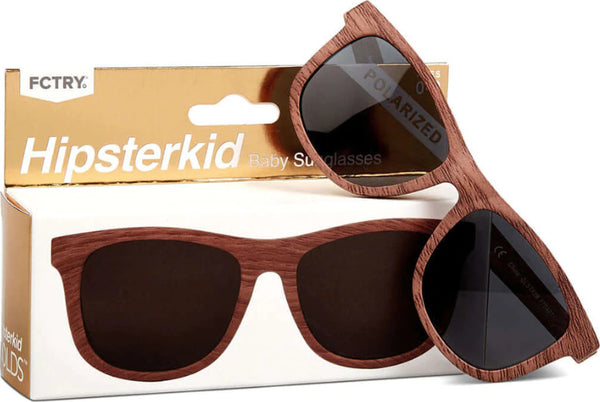 Hipsterkid Wayfarer Sunglasses - Wood, 3-6