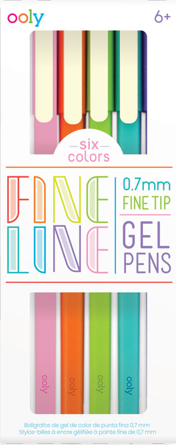 Fine Line Gel Pens (set Of 6)