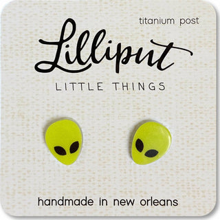 Green Alien Earrings