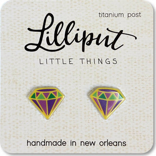 Mardi Gras Diamond Earrings