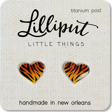 Tiger Stripe Heart Earrings