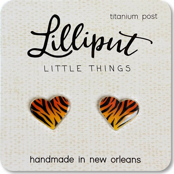 Tiger Stripe Heart Earrings